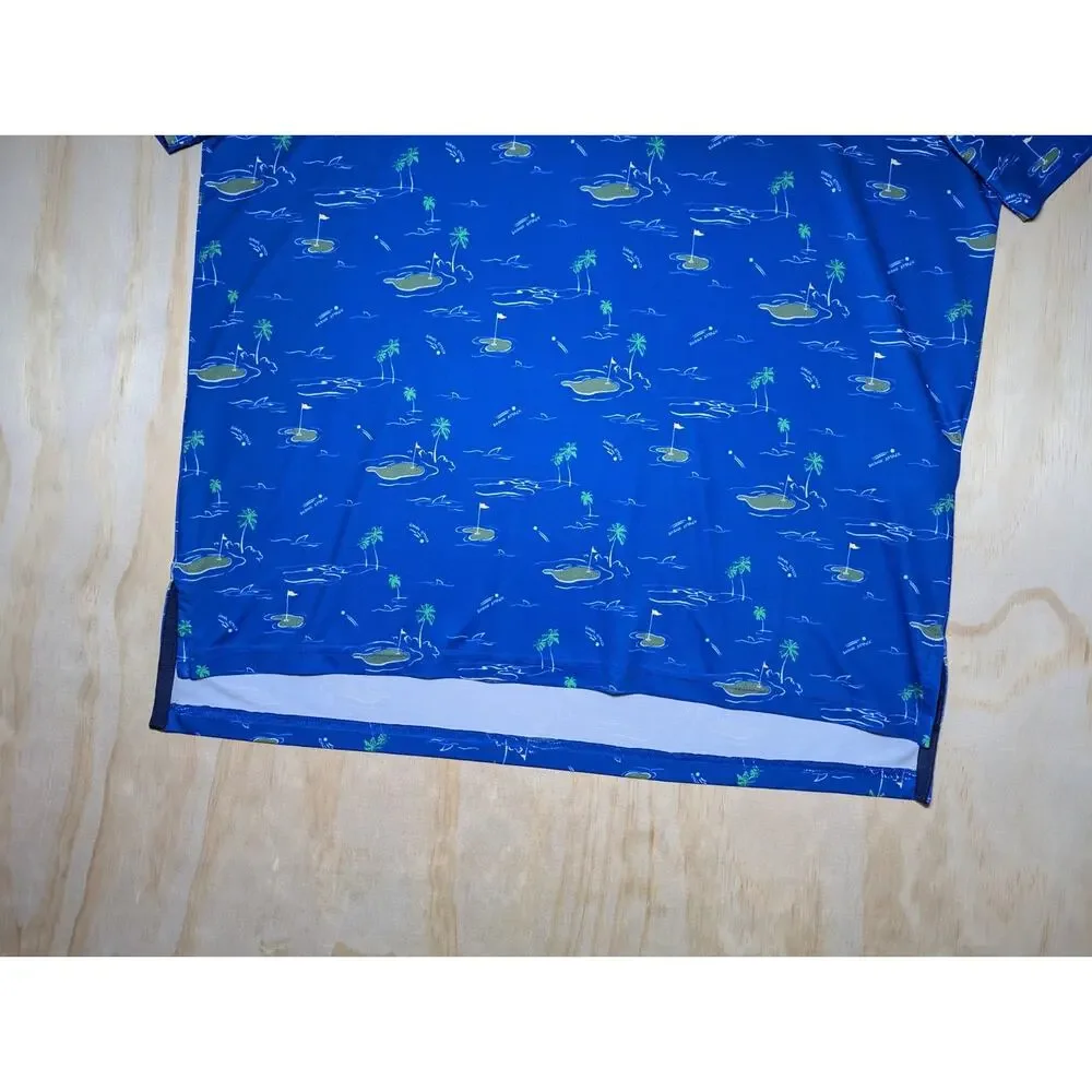 RLX Ralph Lauren Men's Large 121st U.S. Open Torrey Pines Golf Polo Blue